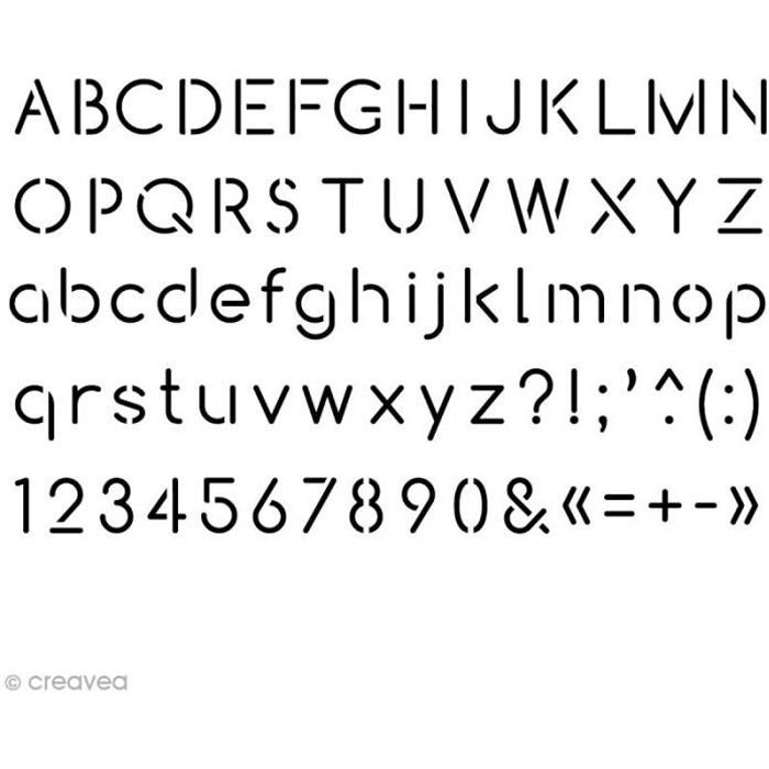 Pochoir home déco - Artemio - Alphabet Arial - 10 x 15 cm - Plastique - Mixte