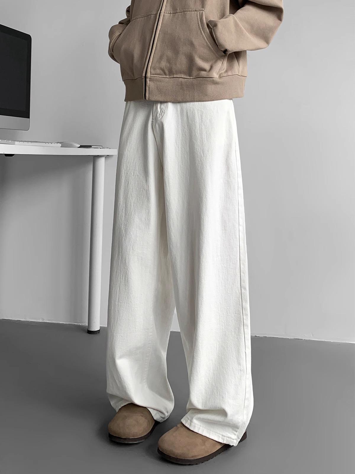 Джинсы JYL мужские прямые весна осень винтажные подростковые свободные широкие в пол джинсовые XXL сплав оранжевый