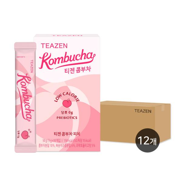Teazen Kombucha Peach 10 Sticks X 12 Boxes, Korea Kombucha