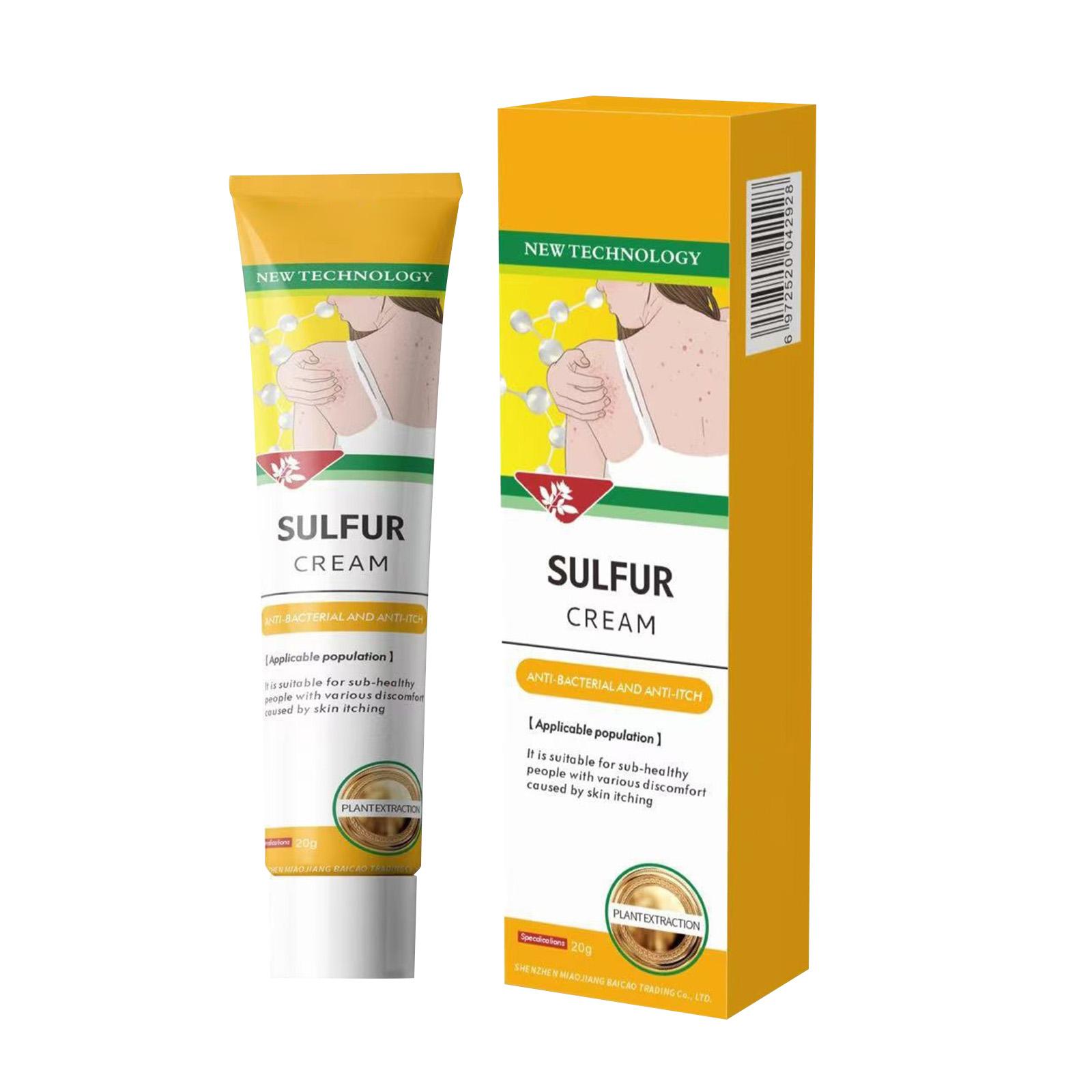 Sulfur Cream Herbal Care Anti-Bacterial Anti-Itch Skin Soothing Ointment for Insect Bites and Skin Irritation Relief 20g Tube one size белый