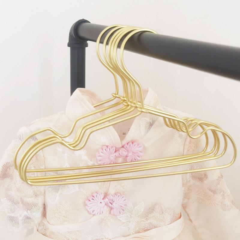 Luxury Gold Aluminum Baby Clothes Hanger - Small, Lightweight, Metal Rack for Children's Clothes