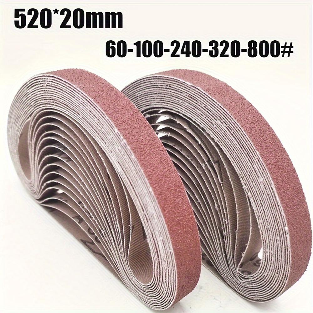 10pcs Belt Set 20.4" X 0.78" Sanding Belts, 60/100/240/320/800 Grits, Small Mini Belt Sander for Woodworking, Metal Polishing