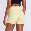Women's High Waist Pleated Quick-Dry Yoga Shorts - Peach Hip Lifting Fitness Running Pants