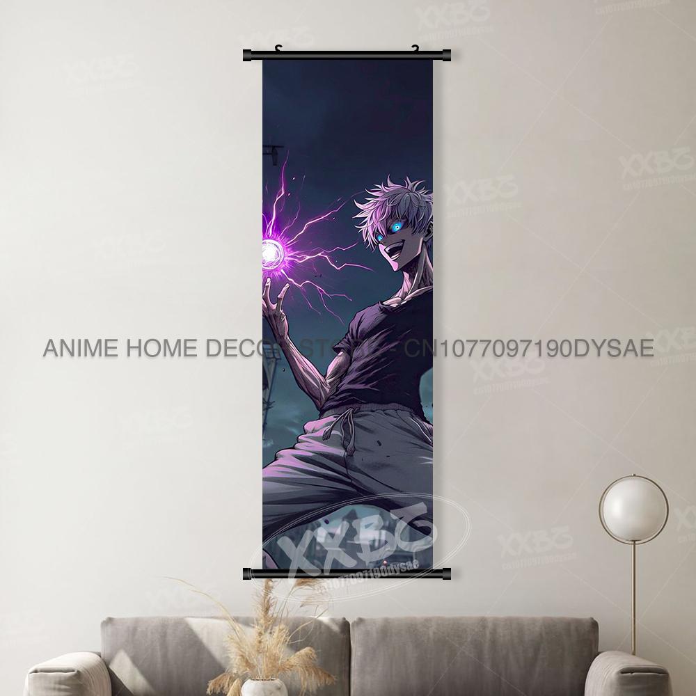 Jujutsu Kaisen Canvas Print Rol Afbeelding Gojo Satoru Muurkunst Hangend Schilderij Hittebloedige Anime Poster Woondecoratie (as the picture,30x90cm(12x36inch))