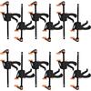 Lot 10 Mini One-hand Clamps 4" (195 Mm) — Range 35–100 Mm, Red Ratchet Clamp, 11 Kg