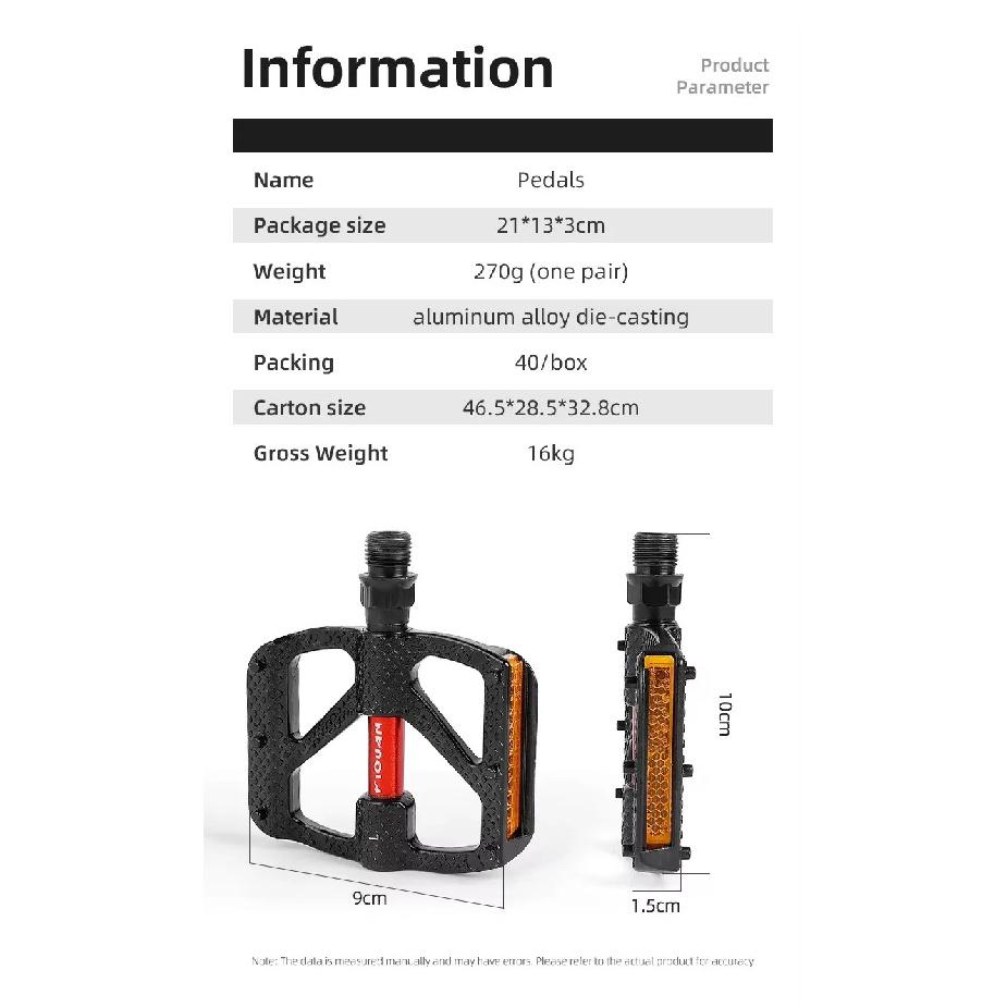 ESLNF Bearing DU Bicycle Pedal Aluminum Alloy Anti Slip MTB Road Bike Pedal Widen Pedals Profession Bike Accessories