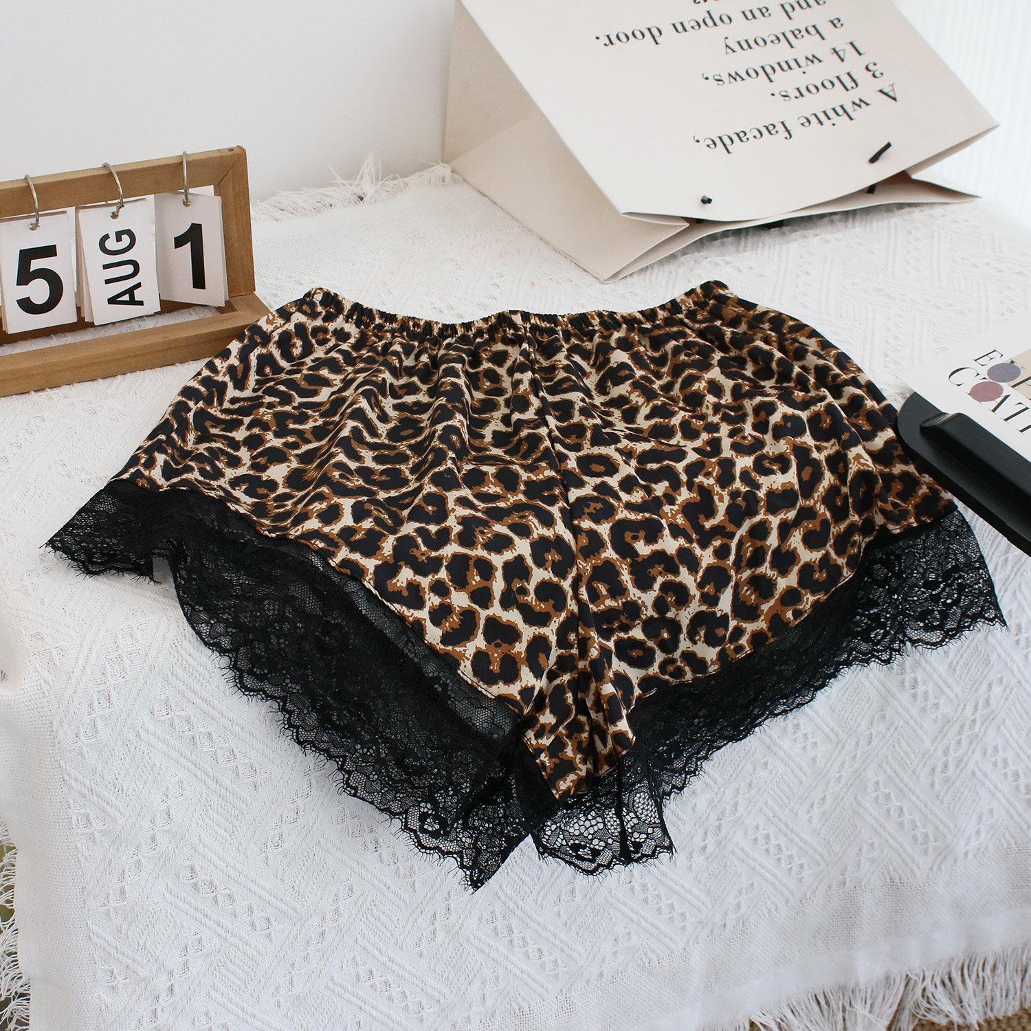 

Lace Patchwork Chiffon Safety Shorts for Women - Summer Thin Anti-Exposure Underwear One Size цветной печати леопарда