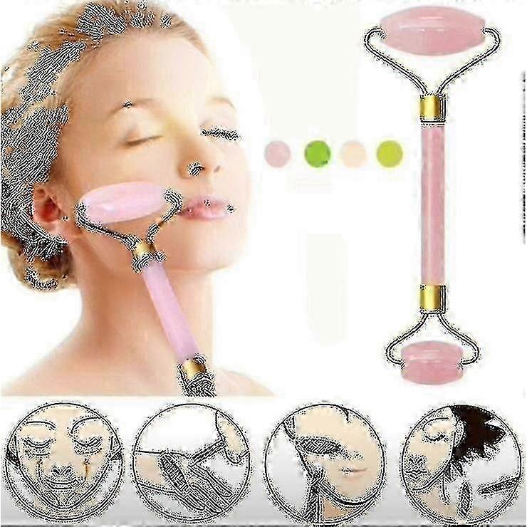 Face-lifting Massager Jade Roller Skin Care Tool Facial Massage Roller Eye Face (1 Piece, Pink)