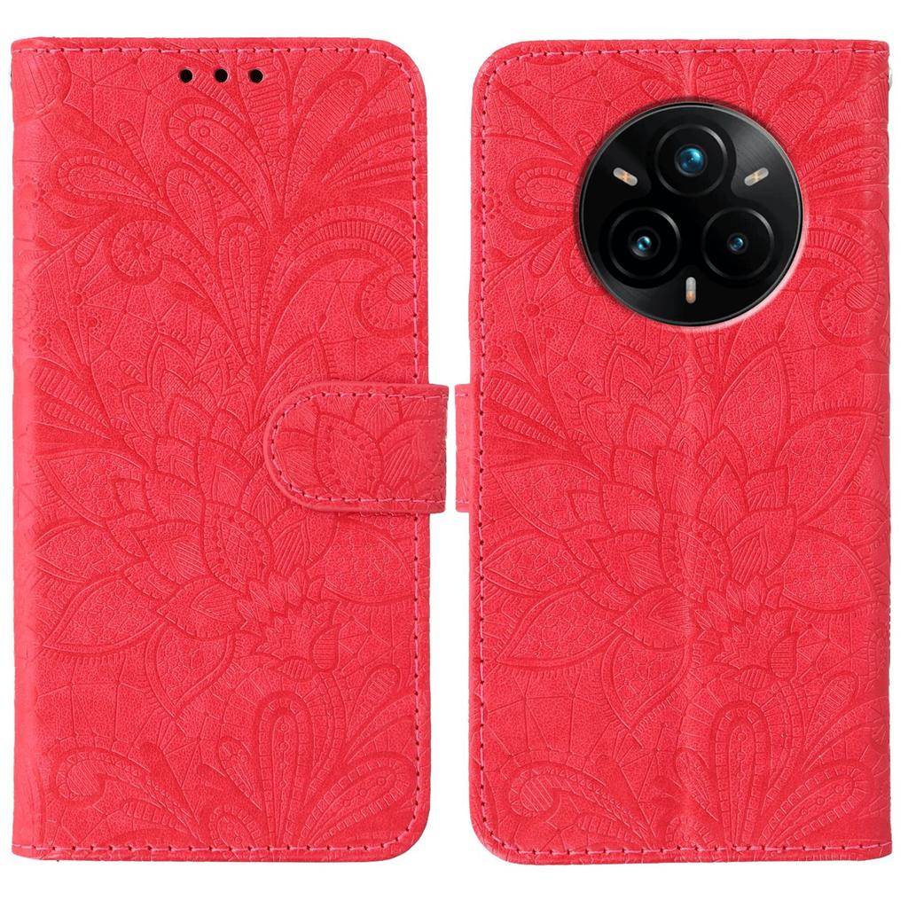 For Realme 14 Pro+ 5G Case Lace Flowers PU Leather Flip Wallet Phone Cover