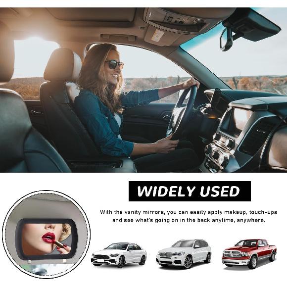Car Sun Visor Vanity Mirror, Clip-On Automotive Makeup Sun-Shading Mirror, Universal Vehicle Sun Visor Cosmetic Vanity Mirror For Women Girls,
