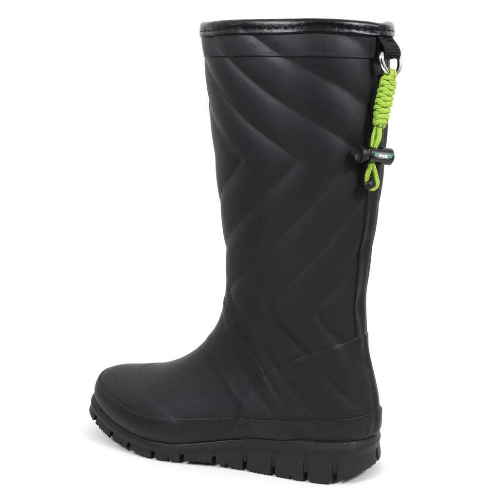 Akiriko MOZ Damen Stepp-Präge-Regenstiefel, Lange Schaftlänge, Wasserdicht, Rutschfeste Sohle, Urethanfutter, Gummistiefel, Schwarz, Größe L