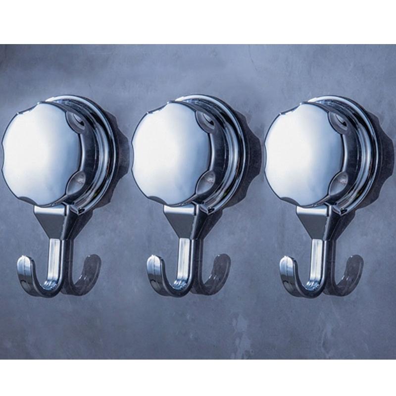 High Quality Easy to Install Hook Chrome-plated with Vacuum Suction Cup for Bathroom and Kitchen 1Pcs /3 Pcs