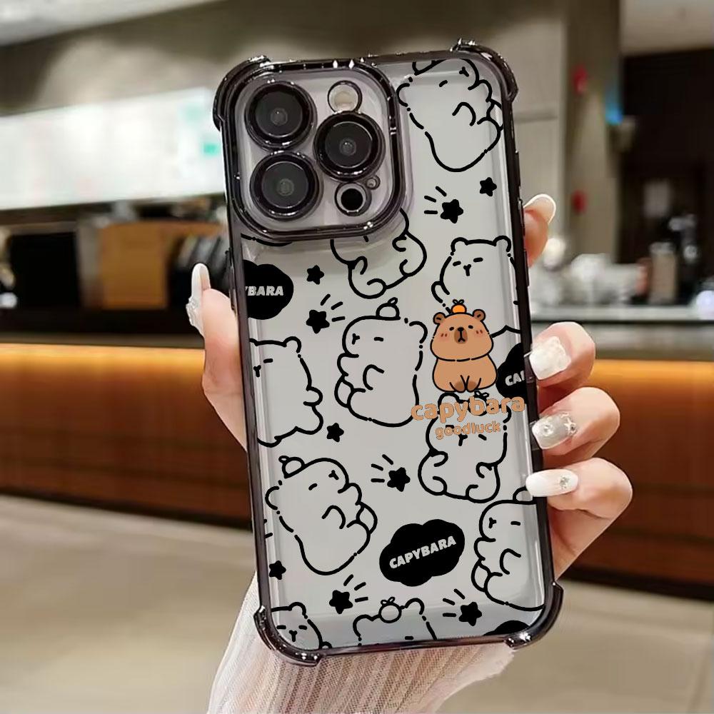 Cute Little Capybara Phone Case For Xiaomi 15T 14T 13 Pro 15 F8 Ultra Poco X7 F7 Pro X3 X5 X6 F5 M7 Soft Shockproof Clear Cover