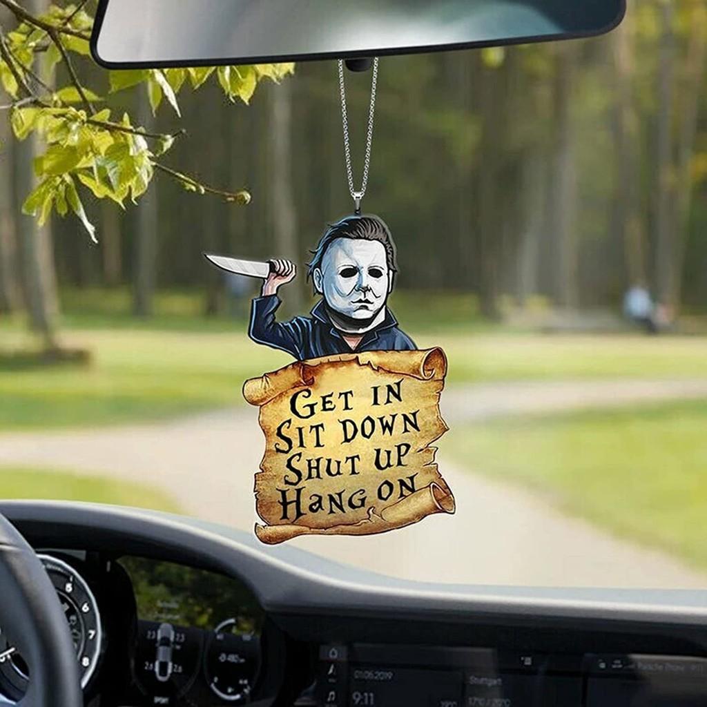 Creative Halloween Scary Car Hanging Decoration With Colorful Acrylic Design