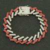 15MM Paved Rhinestones Prong Cuban Link Chain Bracelet for Men Women Bling Iced Out Cuban Bracelet Hip Hop Rapper Jewelry Gift