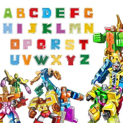 Gudi 26 Alphabet Dinosaurier Verwandlungsbausteine für Jungen - Pädagogisches Tierspielzeug und Geschenke