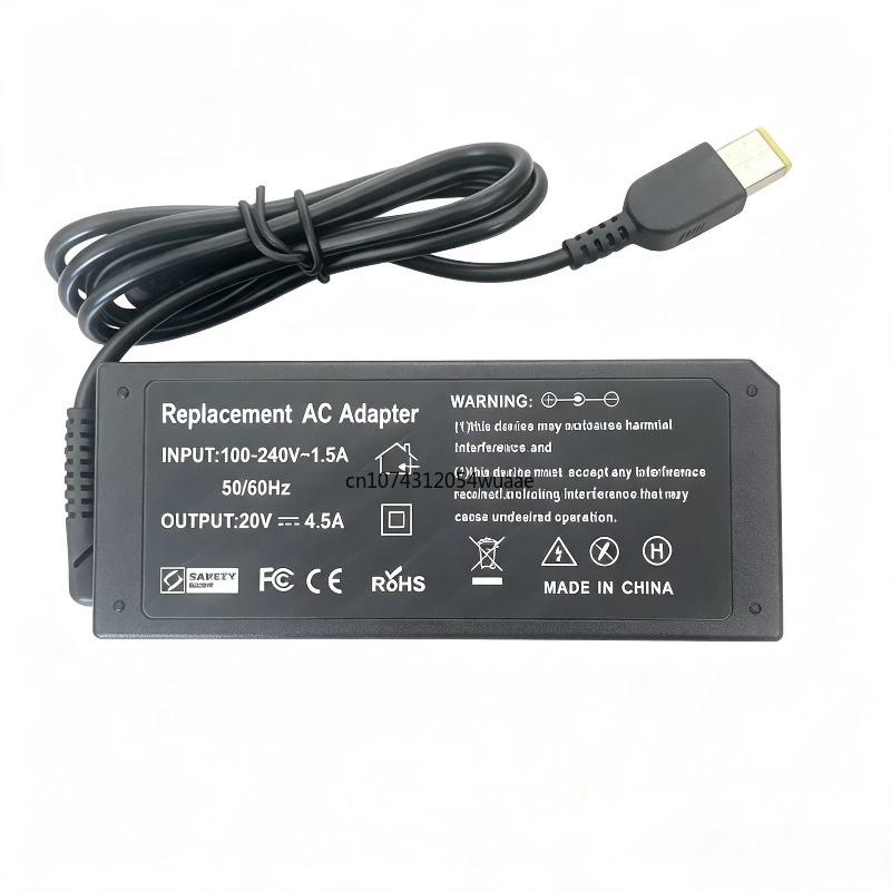 AC Adapter 90W 20V 4.5A Laptop Charger for ThinkPad X1 Carbon T440 E431 G410 45N0237 45N0236 45N0239 344428U Power Cord