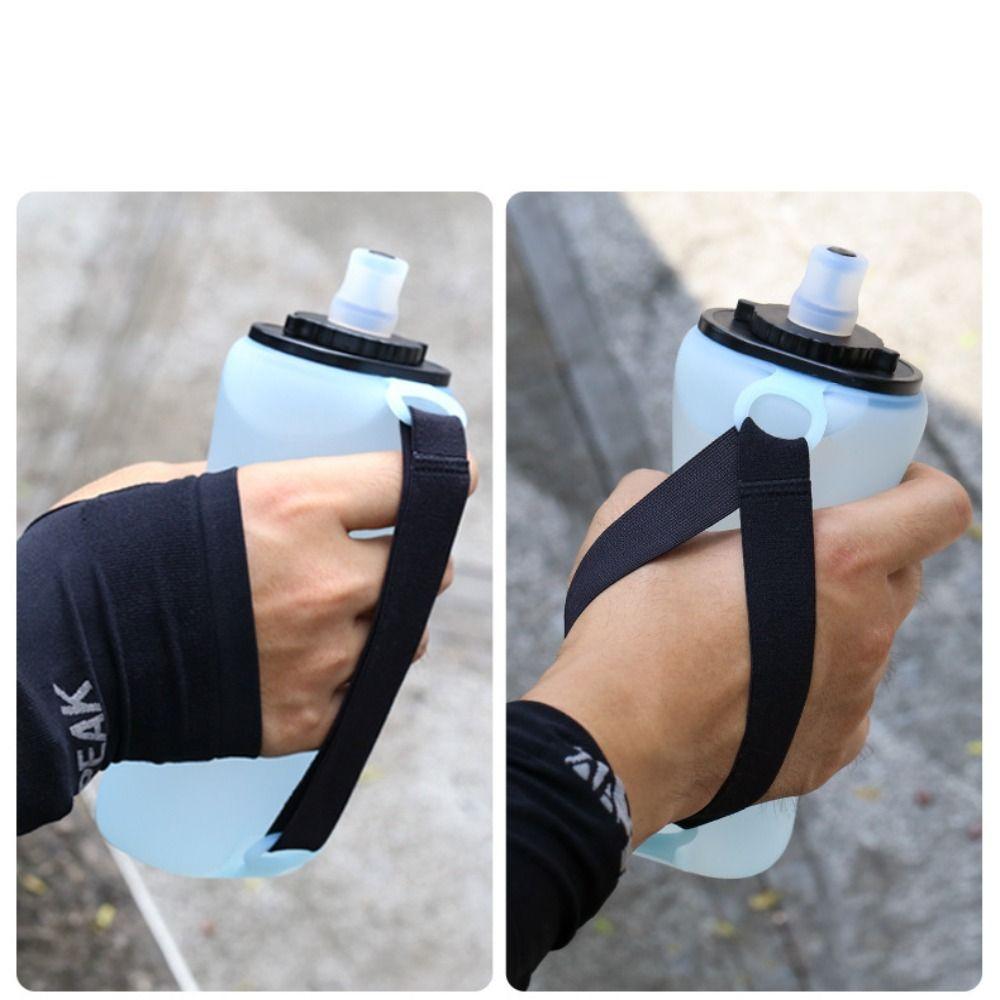 Handheld Collapsible Cycling Bottle 350ml Capacity Wide Mouth Hydration Bottle Silicone Water Bottle Gym
