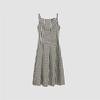 Broadcast Women's Elegant Plaid Sleeveless A-line Dress