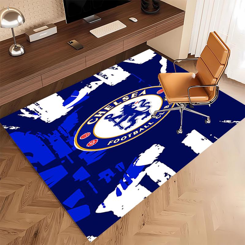 1pc Chelsea FC logo Print Area Rug - Soft, Washable Non-Slip Indoor Mat, Living Room, Home Office Decorative Rug,Office Decorative