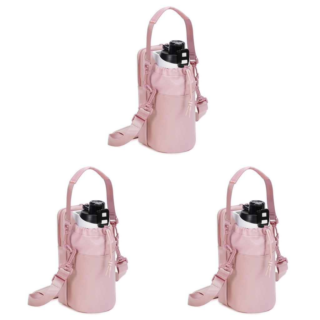 Borsa Porta Borraccia da Viaggio con Tracolla e Tasca per Telefono per Escursionismo e Avventura all'Aperto