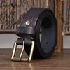 Handmade, Widened and Thickened Top-grain Cowhide Men's Leather Belt, American Retro Style, Pin Buckle Belt