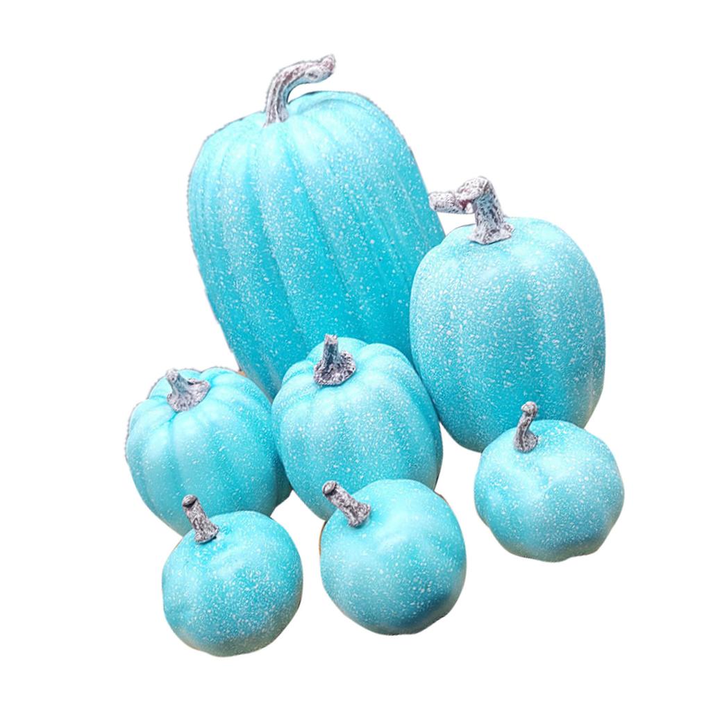 7 Pcs Artificial Pumpkin Cute Lifelike Foam Pumpkins for Autumn Holiday Decor