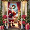 Christmas Decoration Door Banner Santa Claus Gives Gifts Merry Christmas Party Backdrop Xmas New Year Party Photo Background
