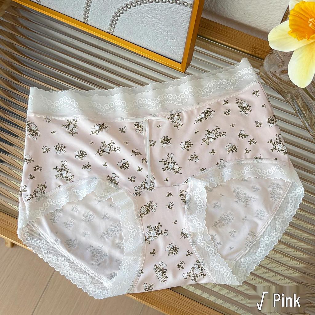 Sweet Floral Lace Trim Panties for Girls: Comfortable, Breathable, Skin-Friendly, Mid-Rise Briefs with Extended Crotch