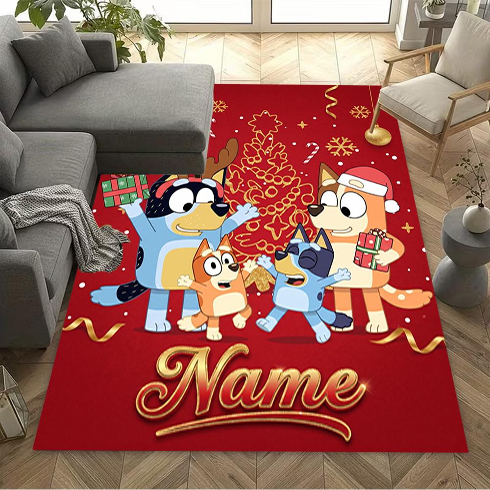 Christmas Friends Celebration Customize Your Name Area Rug Design for Living Rooms Outdoor Kitchen Study room Antislip Carpet Anime Office Decor