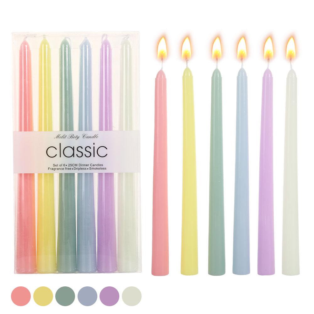 10-inch Dopamine Color Taper Candle for Romantic Weddings and Home Decor