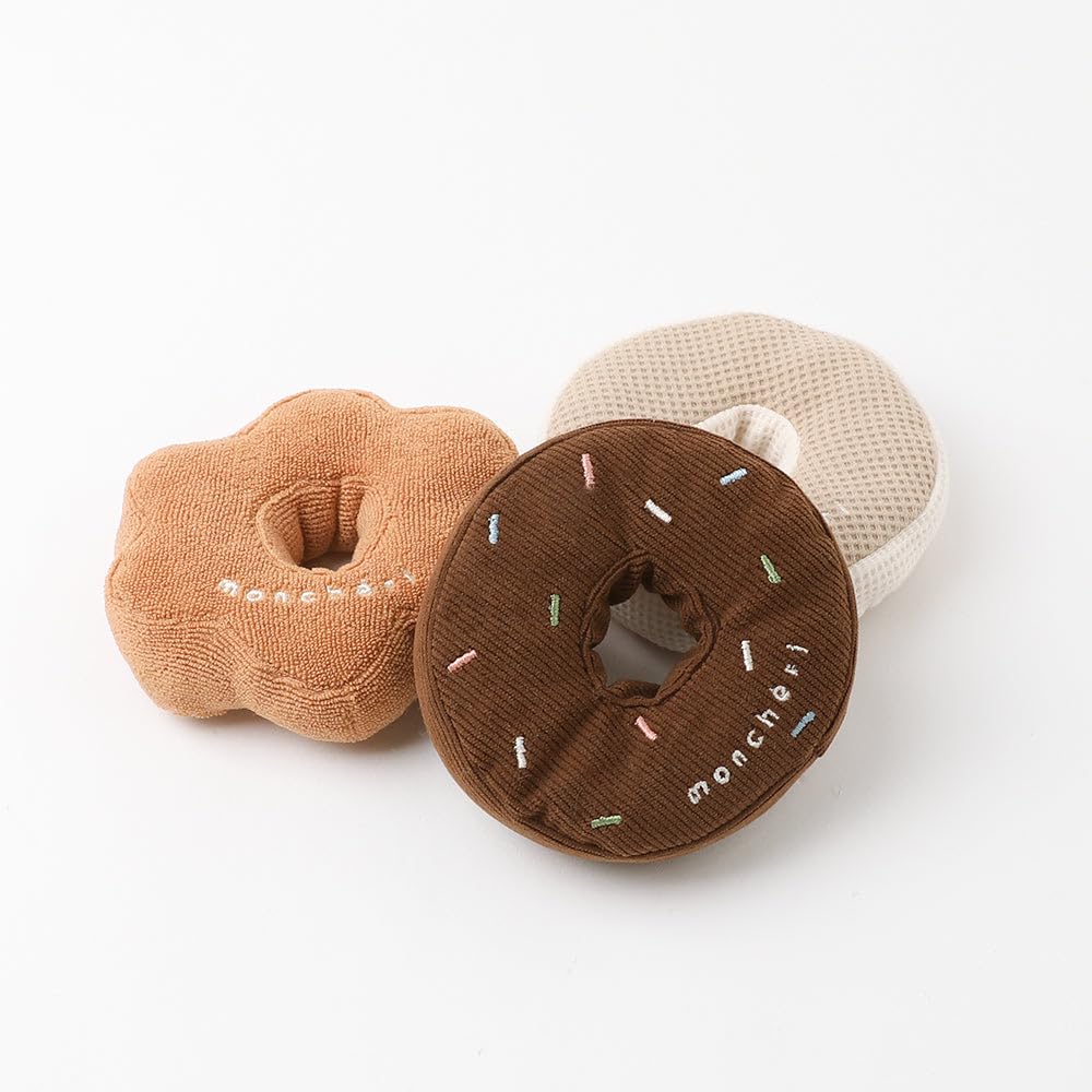 Donut-Hundespielzeug mit Sound, für kleine Hunde und mittelgroße Hunde, süß, stylisch, beliebte Marke, Zwergpudel, Chihuahua, Monchéri [Nasenarbeitsspielzeug] (FREE/Beige)