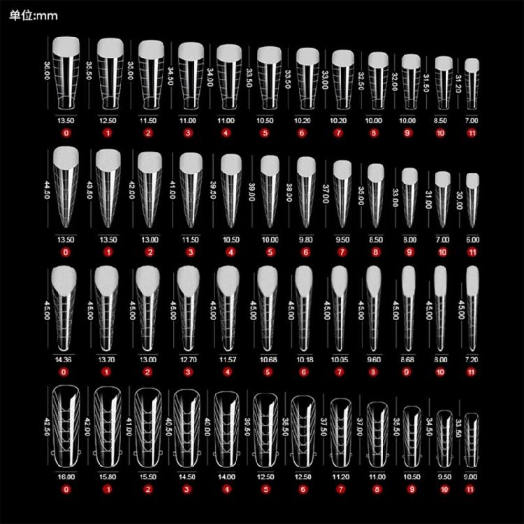 288 Pcs Nail Forms Set Nail Extension Molds Nail Forms Manicure Supplies
