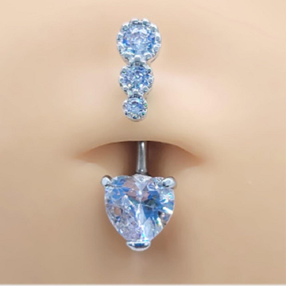 Sixme Dynamic Heart 3-Piece Belly Button Piercing
