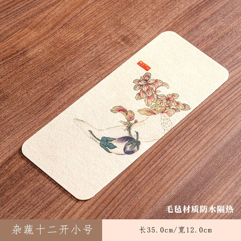 Verschiedenes Gemüse Zwölf Öffnungen Rechteckige Teeuntersetzer Zen Getränkeuntersetzer Esstischdecke Matte Chinesisches Tee-Set Handwerk