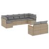 VidaXL Salon de Jardin avec Coussins 9 pcs, Canapés de Terrasse, Ensemble de Meubles de Patio, Mobilier d'Extérieur, Beige 3258692