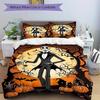 3pcs Halloween Jack Skellington Bedding Set, Includes Quilt Cover and Pillowcases, Suitable for All Seasons, Machine Washable, Ideal Gift Fo
