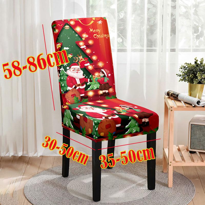 2026 Christmas chair cover full package applicable decoration elastic chair covers high back dining chair cover atmosphere