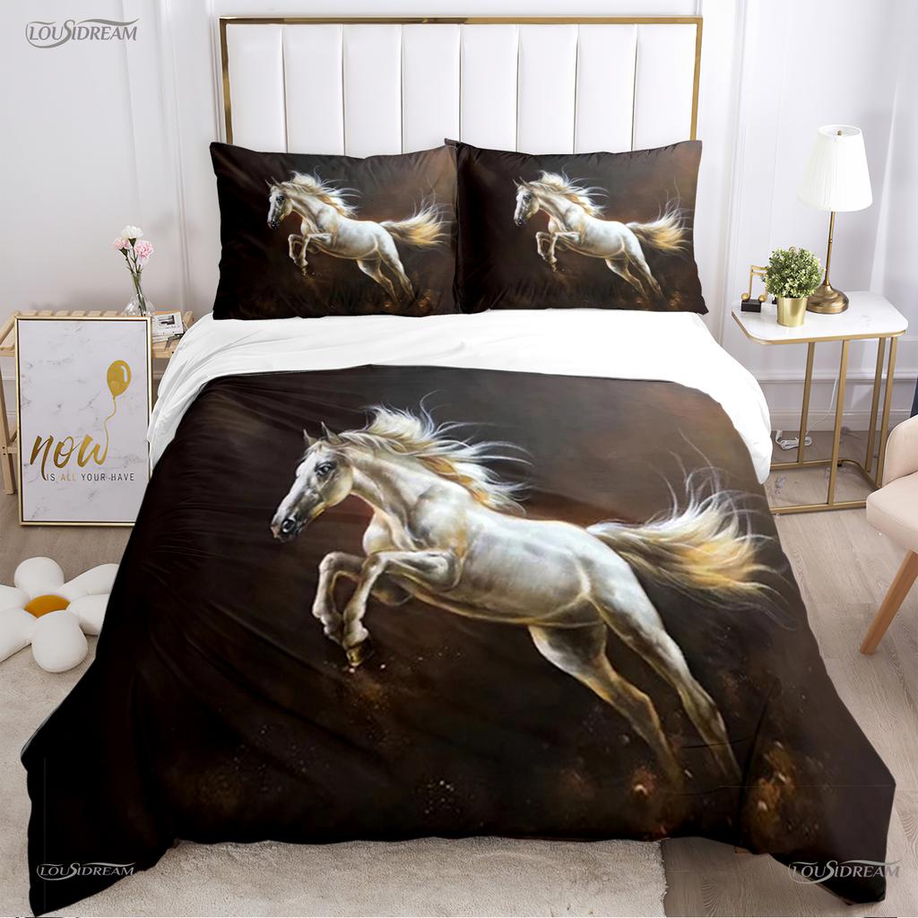 Persia Galoping Horse Al Season Duvet High-End Premium Cover Beding Sets Soft Comfortable Quilt Cover plus Pilowcases Ten Single/Double/Quen/King