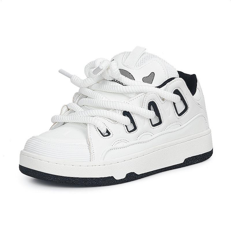 Fashion Cotton Shoes Cream Fashion Bread Ins Lovers Hong Kong Sports Casual Board Shoes 2025 Spring Small White Sneakers
