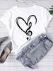 New Women T Shirt Fashion Musical Note Printed T Shirt Harajuku Cute Graphic Tee Shirt Female Ladies Casual Tops Shirts