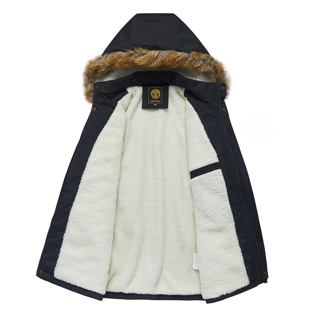 Jacke Herren Plüsch Dicker Mantel Herbst und Winter Warme Kapuzenjacke Herrenjacke
