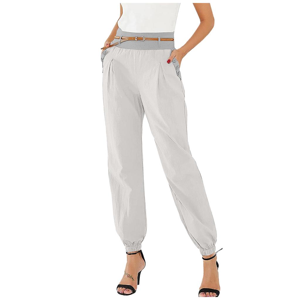 Womens Solid Color Printed Loose Low Waist Wide Leg Pants Long Pants Casual Pant