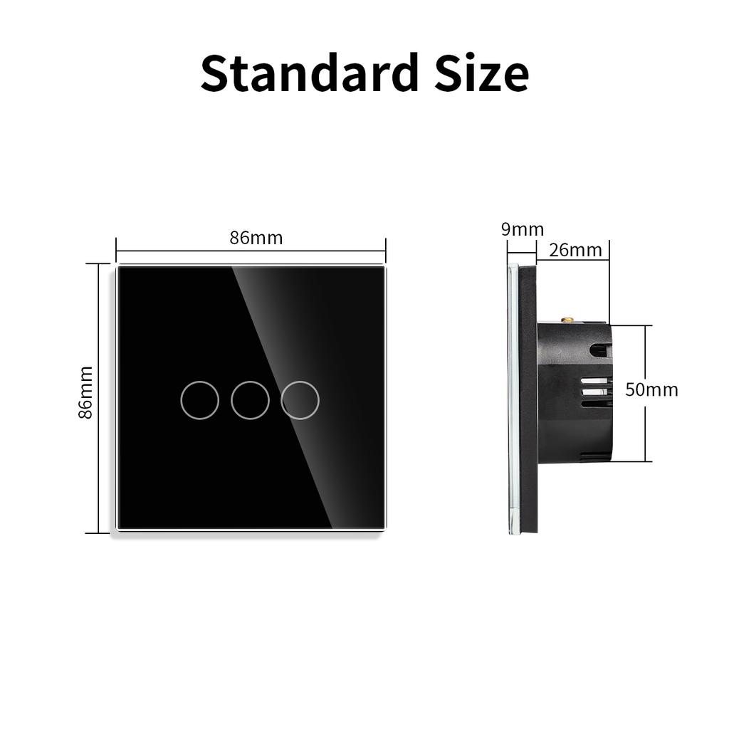 Bingoelec White Crysal Glass Wifi 1/2/3/4 Gang Smart Home 220V Wall Light Switches and Socket Tuya Wifi Smart Switch