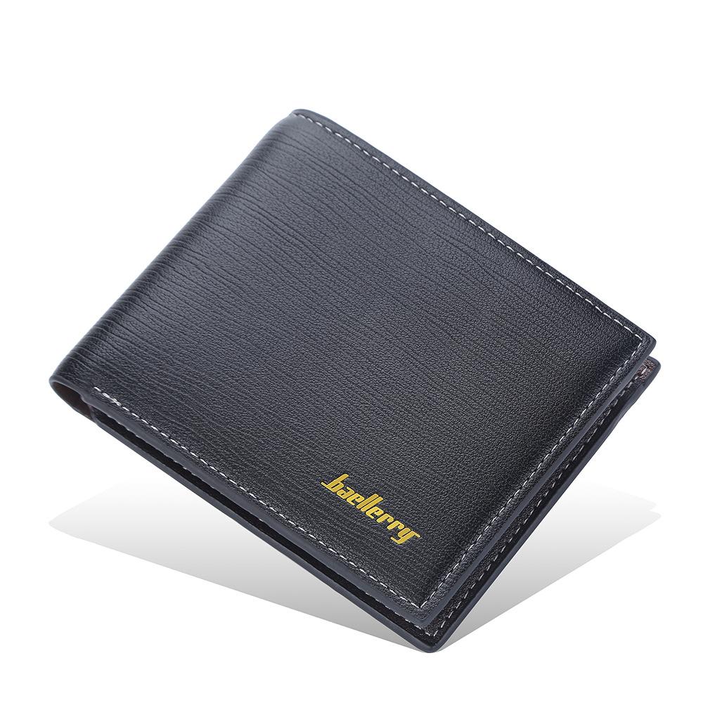 Baellerry Men Short Wallet Classic Design PU Leather Bifold Wallets Vintage Fashion Men Purse Card Holder