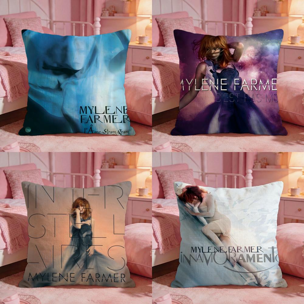 Singer MMylene Farmer Cushion Cover Premium Comfort Reversible Pillow Cove Two In One Design For Any Room Car Interior