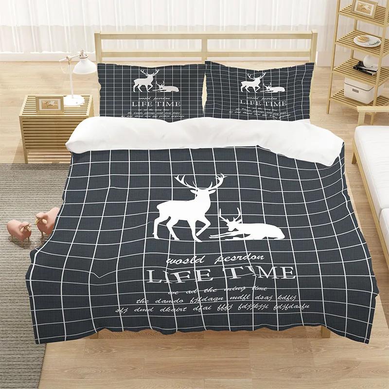 Cartoon King Queen Duvet Cover Cute Animals Bedding Set Kids Boys Girls Octopus Starfish Blue Soft 2/3pcs Polyester Quilt Cover