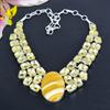 Calcite Agate, Citrine Gemstone 925 Sterling Silver Jewelry Necklace 18" KG-1851