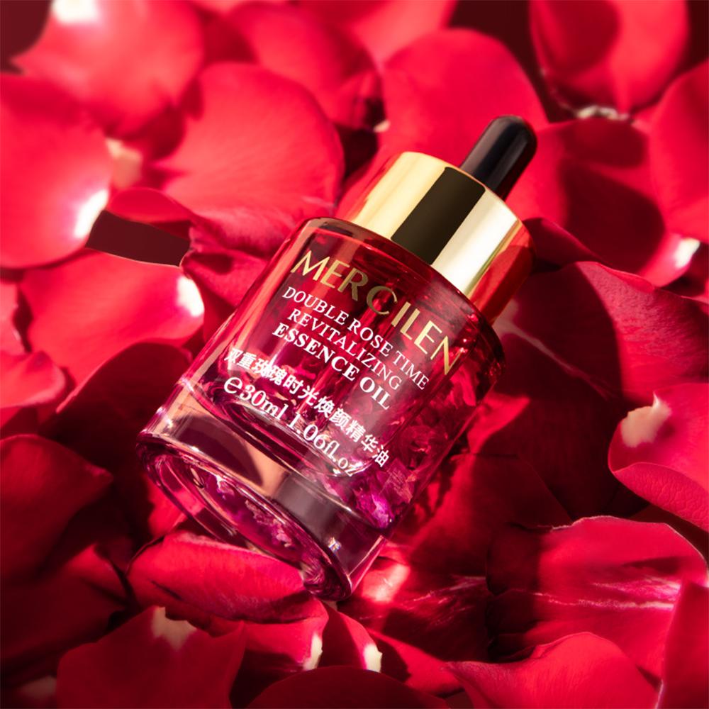 Double Rose Petal Radiance Essence Oil Facial Care Tightening Moisturizing Brightening Face Serum Korean Skin Care Products
