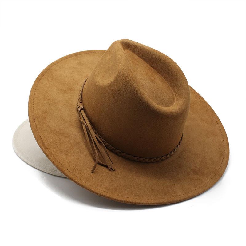 Vintage Style Felt Hat With Wide Brim And Sun Protection For Men Women